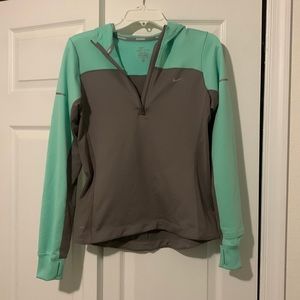 nike running dri fit hood long sleeve women